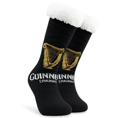 Abbildung von Guinness Herren Sockenschuhe, rutschfeste, kuschelige Socken, Geschenk für Männer