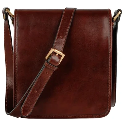 Abbildung von Time Resistance Schultertasche aus Leder Herren Messenger Bags Umhängetasche Elegante Ledertasche Tasche