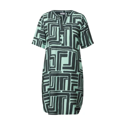 Abbildung von Cecil Gemustertes Struktur Freizeitkleid, Damen, Größe: Medium, Grün