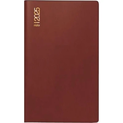 Abbildung von rido/idé Taschenkalender Modell uni planer (2025), 2 Seiten = 1 Monat, A6, 32 Seiten, Kunststoff Einband, bordeaux