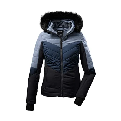 Abbildung von killtec Damen Steppjacke/Skijacke mit abzippbarer Kapuze und Schneefang KSW 250 WMN SKI QLTD JCKT, hell stahlblau, 38, 37577 000