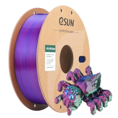 Abbildung von eSUN Silk Tri Colors PLA Filament 1.75mm, Silky Co Extrusion 3D Drucker PLA, 1KG Spule Mystic für Drucker, Rot Grün Blau