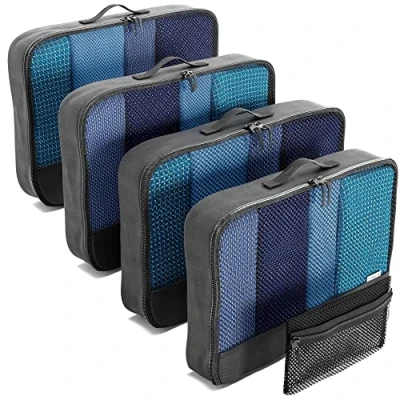 Abbildung von Einfach zu organisierende Packtaschen für Koffer Large Kleiderlagerung mit Reisewürfeln EIN Kleidertaschen Koffer. OW Travel zubehör Organizer Set Suitcase Packing