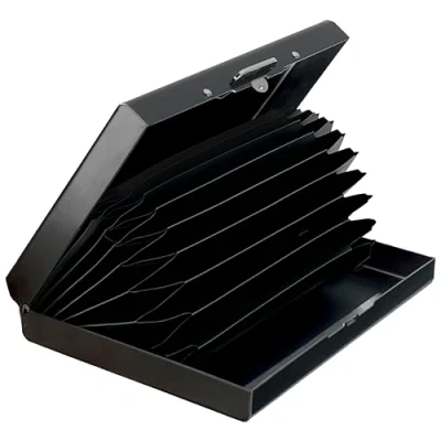 Abbildung von MyGadget Kartenetui Aluminium Geldbörse RFID &amp; NFC Schutz für 10 EC Karten Kreditkarten Kreditkartenetui Slim Wallet Damen, Herren Schwarz