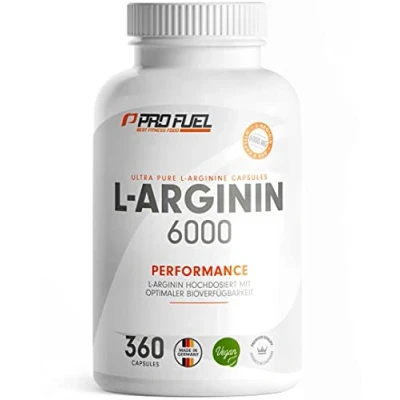 Abbildung von L Arginin 360 Kapseln vegan mit 6000 mg pflanzlichem aus Fermentation (davon reines Arginin) je Tagesdosis Ohne Zusatzstoffe laborgeprüft Zertifikat