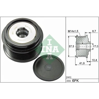 Abbildung von INA 535 0282 10 Freilauf Lichtmaschine Spezialwerkzeug zur Montage notwendig FORD: Galaxy Mk3 MPV, Mondeo 5 Kombi