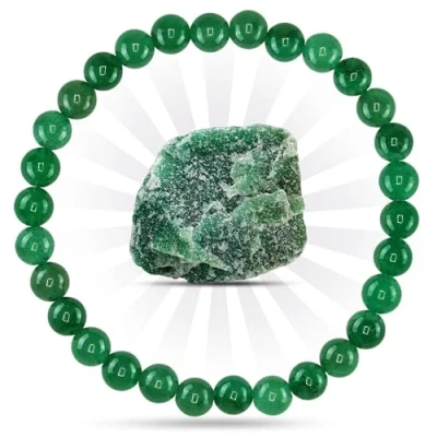 Abbildung von PURAJA Edelstein Armband aus echtem Naturstein: Grüner Aventurin 6mm Kugelarmband hochwertigen Mineralien