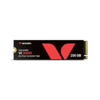 Abbildung von Verbatim Vi3000 NVMe M.2 Internal SSD, internes SSD Laufwerk mit 256 GB Datenspeicher, Solid State Drive PCIe Gen 3 Schnittstelle, schwarz