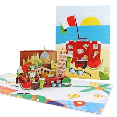 Abbildung von Favour Pop Up® NEU eine originelle 3D Karte für Italienreisende, Italienurlauber, Italienliebhaber, auch Geldgeschenk oder Gutschein. XP838