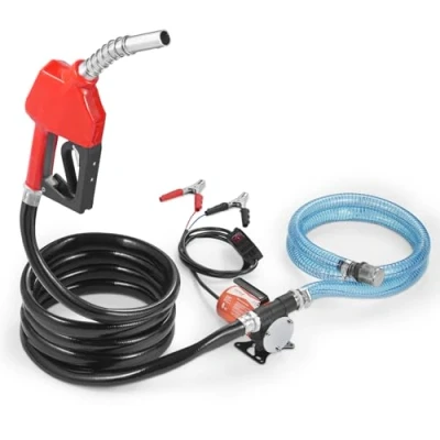 Abbildung von VEVOR Dieselpumpe, 12 V DC, 8 GPM, 1/6 PS, Heizölpumpe mit automatischer Abschaltung der Pistole, Umfüllpumpe, langer Einlass und Auslassschlauch für Benzin, Diesel, Kerosin, Methanol Mischungen