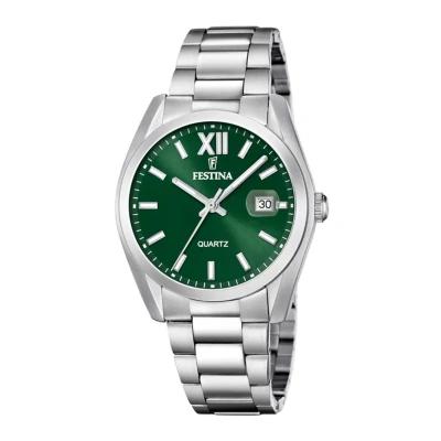 Abbildung von Festina Quarzuhr, Armbanduhr, Damenuhr, Herrenuhr, Edelstahlarmband, analog, Tag