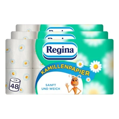 Abbildung von Regina Kamillenpapier Toilettenpapier, 3 lagig, 3er Pack (3 x 16 Stück)