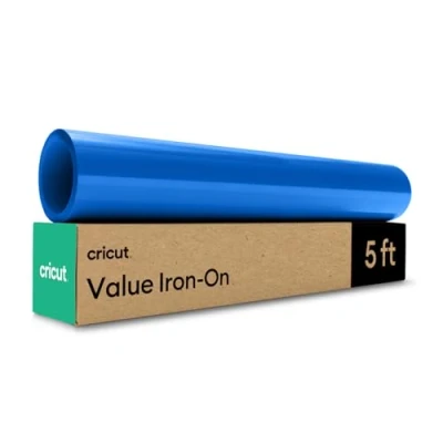 Abbildung von Cricut Value Bügelfolie Blau 30,5 cm x 152,4