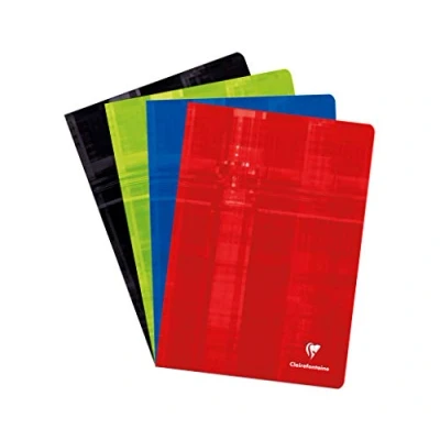Abbildung von Clairefontaine 31244C Schulheft / Heft DIN A4 21x29,7cm, 40 Blatt 90g, kariert 4x4 mm, geheftet, farbig sortiert, 1 Stück