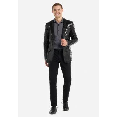 Abbildung von Suitmeister Sequins Anzugsakko, Herren, Größe: Small, Black