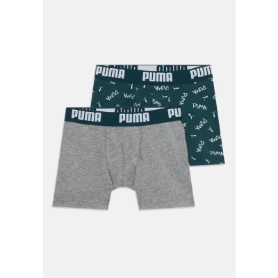Abbildung von Puma BOYS Script Print 2 PACK Panties für Kinder, Größe: 146 152, Green/grey
