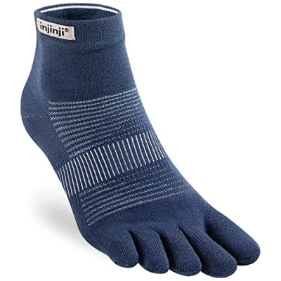 Abbildung von Injinji Unisex Run Lightweight Mini Crew Socken, Marineblau, Small