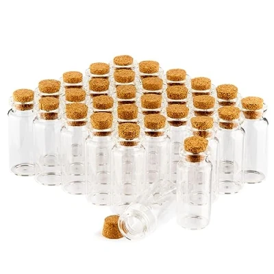Abbildung von com four® 30x Kleine Glasflaschen mit Korken 10ml, Gewürzgläser Set, Mini Glasfläschchen zum Befüllen, Aufbewahrung von Ölen, Gewürzen, Kräutern, Tee, Hochzeit, Gastgeschenke (030 Stück)