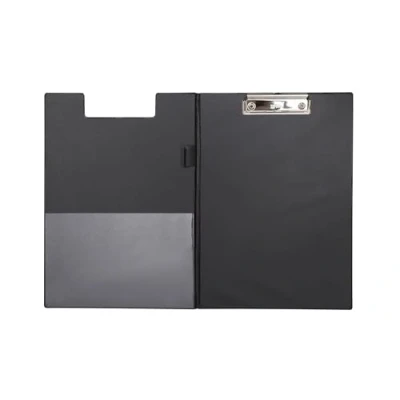 Abbildung von MAUL Klemmbrett A4 aus Karton mit Folie Schreibbrett Papierklemme Clipboard moderner Klemmer zur Aufbewahrung von Papier für Büro, Küche und Werkstatt Schwarz