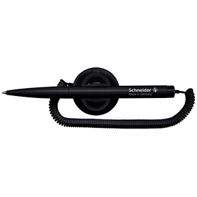 Abbildung von Schneider Klick Fix Kugelschreiber mit Teleschnur (Schreibfarbe: schwarz, Strichstärke M), 10 Stück