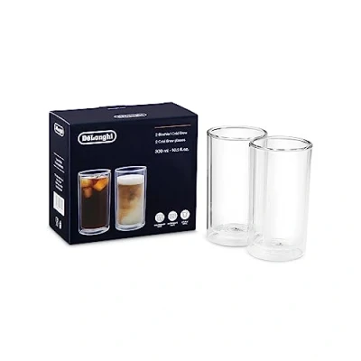 Abbildung von De&#039;Longhi Cold Brew Gläser DLSC325 Doppelwandige Thermogläser, 2er Set, Spülmaschinengeeignet, Fassungsvermögen 300 ml, Ideal für kalte und warme Kaffeegetränke