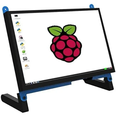Abbildung von 7 Zoll Touchscreen Monitor, Display mit Propellerständer, HD 1024x600 Treiberfrei Plug &amp; Play Capacitive Touch Bildschirm für Raspberry Pi 4/5, Computer, TV Box, DVR, Spielgerät
