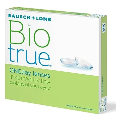 Abbildung von Bausch + Lomb Biotrue ONEday Tageslinsen, sphärische Kontaktlinsen, weich, 90 Stück / BC 8.6 mm DIA 14.2 6.25 Dioptrien