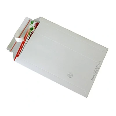Abbildung von Versandtaschen weiß Vollpappe Karton DIN A4 flach: 315x240mm / aufgestellt 280x190x50mm (PS.103) (100)