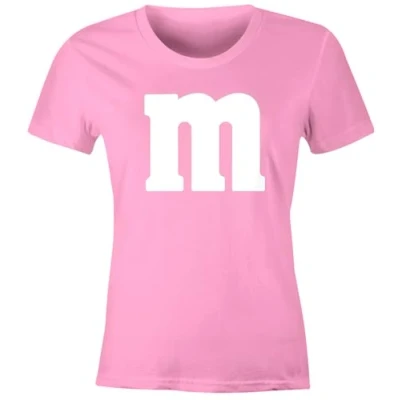 Abbildung von MoonWorks® Damen T Shirt Gruppen Kostüm M Aufdruck Fasching Karneval Verkleidung rosa XS