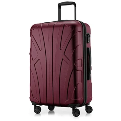Abbildung von SUITLINE Hartschalen Koffer Trolley Rollkoffer Reisekoffer, TSA, 66 cm, ca. 58 Liter, 100% ABS Matt, Burgund