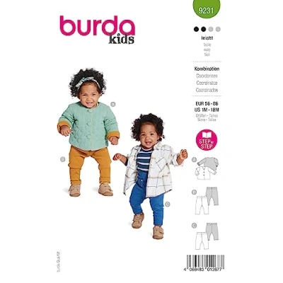 Abbildung von Burda Schnittmuster, 9231, Kombination [Kinder, Gr. 56 86], Level 2 leicht