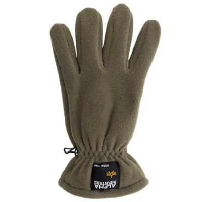 Abbildung von Alpha Industries Label Fleece Gloves Handschuhe Dark Olive