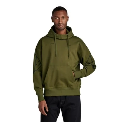 Abbildung von G Star Garment DYED Loose Kapuzenpullover, Herren, Größe: Large, Dark olive gd