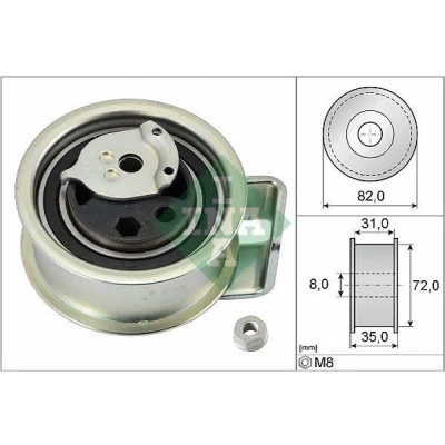 Abbildung von INA 531 0396 20 Spannrolle, Zahnriemen VOLKSWAGEN: Golf 4, Passat B5 Saloon, Sharan I, AUDI: A6 C5 Avant