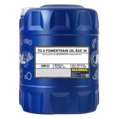 Abbildung von MANNOL TO 4 Powertrain MN2602 20 Getriebeöl SAE 30 Mineralöl 20l