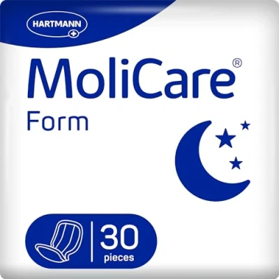 Abbildung von MoliCare Form Night: Anatomisch geformte Inkontinenz Vorlage für Frauen und Männer bei moderater Urin Stuhlinkontinenz, 30 Stück