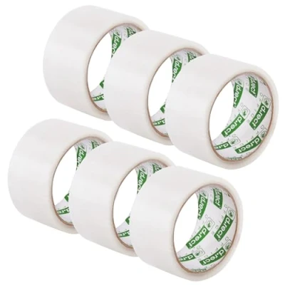 Abbildung von D.RECT Paketklebeband 6er Pack Paketband Klebeband Transparent 50m x 48mm zum Verpacken von Paketen und Versandschachteln, Umzug 6 Rollen
