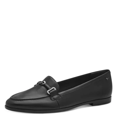 Abbildung von Tamaris Damen Klassische Ballerinas, Frauen Flats,Comfort Lining,TOUCHit Fußbett,Slip ons,klassisch elegant,Ballerinen,Black Leather,39 EU