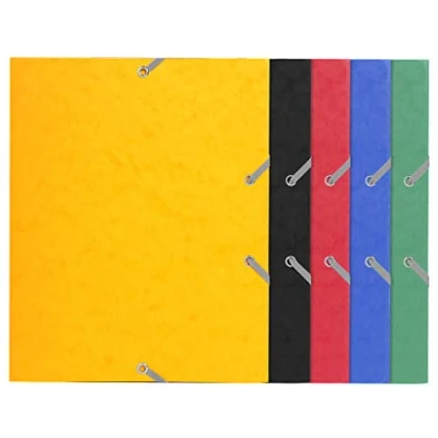 Abbildung von Exacompta 55200E 25er Pack Einschlagmappe DIN A5. Made in Germany. Aus extra starkem Colorspan Karton mit 3 Innenklappen und 2 Gummizügen Juris Mappe Sammelmappe für Büro Schule farbig sortiert