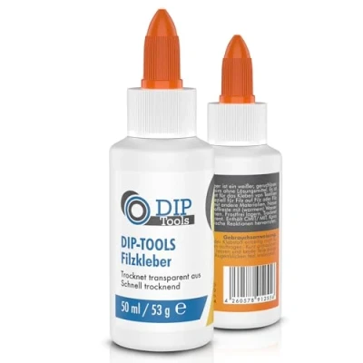 Abbildung von DIP Tools Filzkleber 50ml I transparent &amp; schnelltrocknend, Bastelkleber für Filz Textil Stoff, Textilkleber Stoffkleber Kleber Klebstoff Leim Spezialkleber, ideal zum Basteln und DIY Projekte