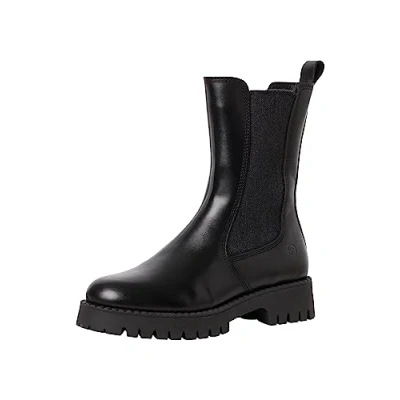 Abbildung von Tamaris Damen Boots Leder Blockabsatz Winter gefüttert; BLACK LEATHER/schwarz; 37 EU