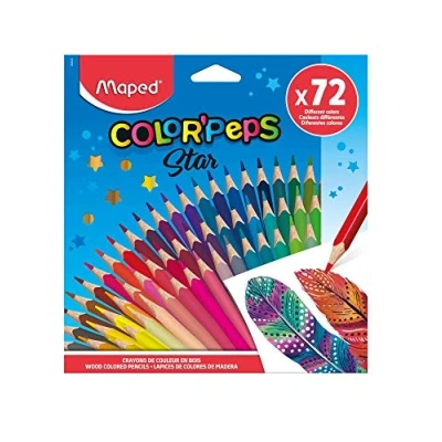 Abbildung von Maped ergonomische Drei Kant Buntstifte, Farbstifte COLOR&#039;PEPS STAR aus FSC zertifiziertem Holz 72x Stifte