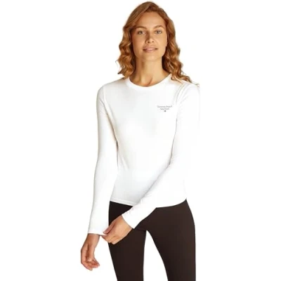 Abbildung von Tommy Jeans Essential LOGO Langarmshirt, Damen, Größe: Medium, White