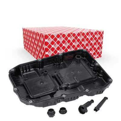 Abbildung von FEBI BILSTEIN 175369 Ölwanne, Automatikgetriebe mit Dichtung, einer Ölablassschraube Filter MERCEDES BENZ: C Class T modell, CLS Coupe