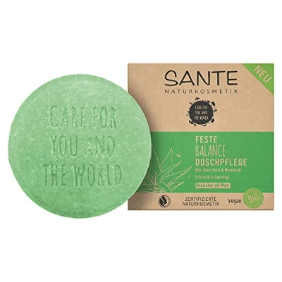 Abbildung von SANTE Feste Duschpflege, Umweltfreundliche und feuchtigkeitsspendende Geeignet für jede Haut, Mit Bio Aloe Vera Mandelöl, 1 Stück