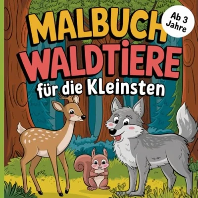 Abbildung von Malbuch Waldtiere für die Kleinsten ab 3 Jahre mit 30 Ausmalbildern
