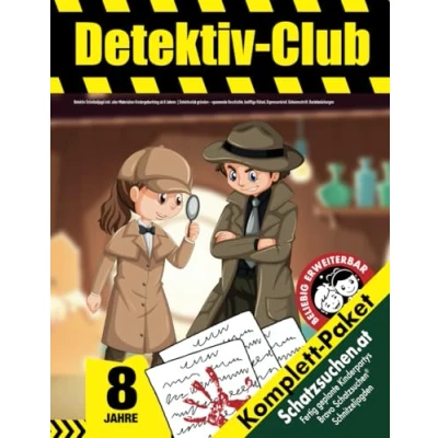 Abbildung von Detektiv Schnitzeljagd Kindergeburtstag ab 8 Jahren: Detektivclub mit Training spannende Geschichte, knifflige Rätsel, Erpresserbrief, Geheimschrift, Bastelanleitungen (Bravo Schatzsuche)