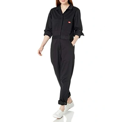Abbildung von Dickies Damen Long Sleeve Cotton Twill Coverall Arbeitsoverall, Schwarz, Medium