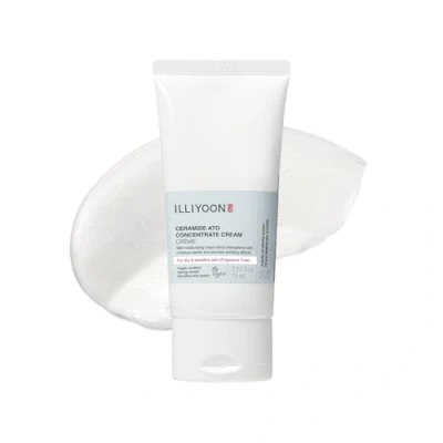 Abbildung von ILLIYOON Ceramide Ato Konzentrations Creme 75ml, Feuchtigkeitscreme für trockene, empfindliche Haut, 100 Std Hydration, Wiederherstellung der Hautbarriere, Kinder &amp; Erwachsene, Vegan, Parfümfrei