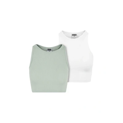 Abbildung von Urban Classics Cropped 2PACK Top, Damen, Größe: 3XL, Frostmint white